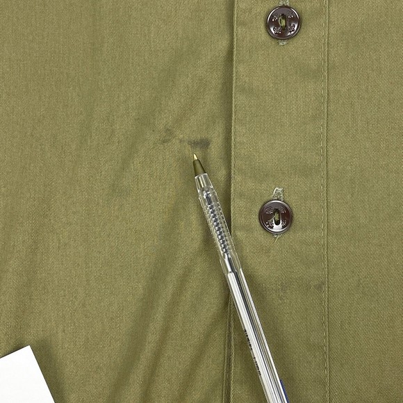 Vintage Olive Green BSA Boy Scout Uniform Shirt Long Sleeve 12 Neck Tenderfoot - Picture 7 of 16